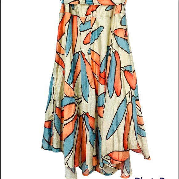 Glam Strapless Tropical MIDI Dress Size Medium - Picture 4 of 7